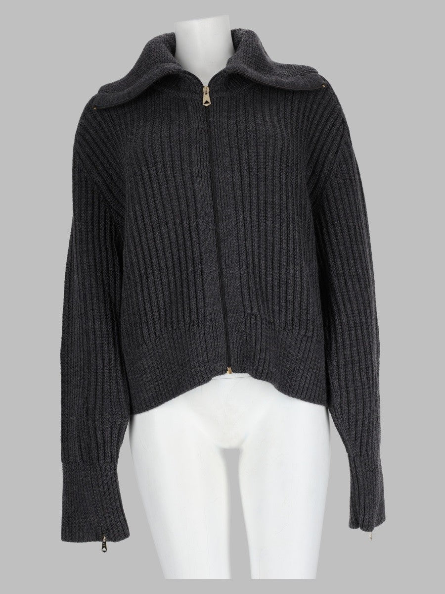 Cardigan In Lana Con Zip