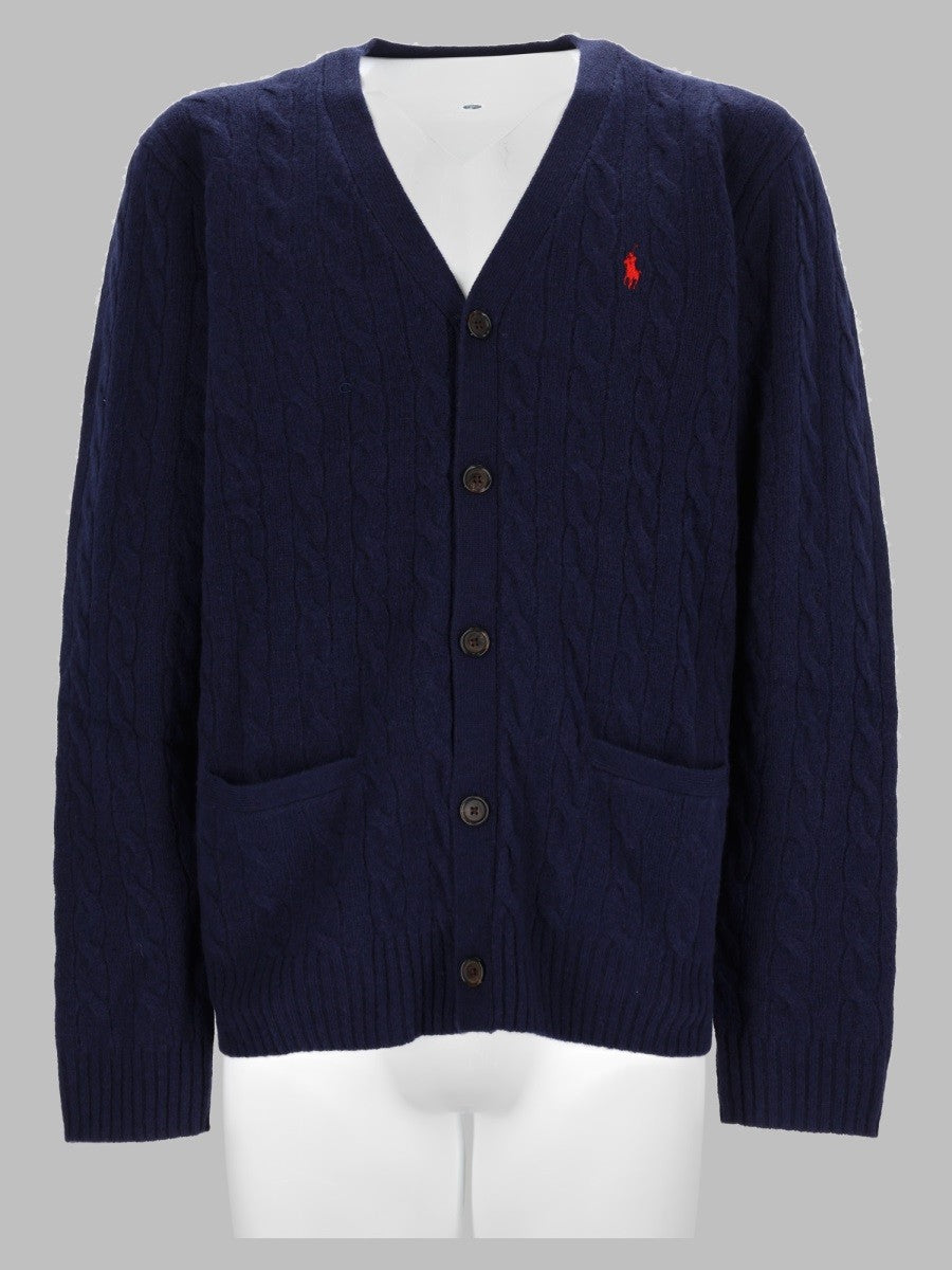 Cardigan In Lana E Cashmere A Trecce