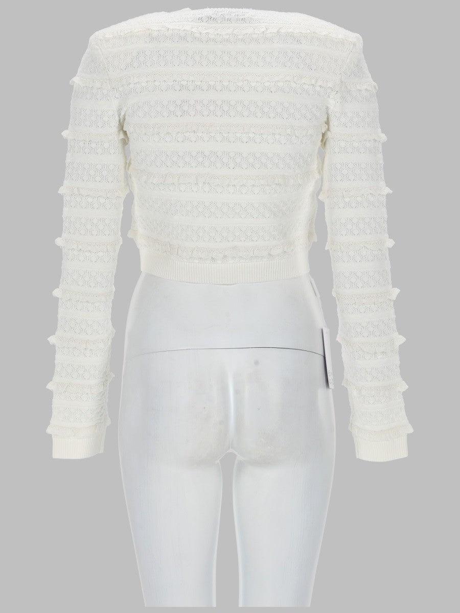 CARDIGAN TRAFORATO CON STRASS