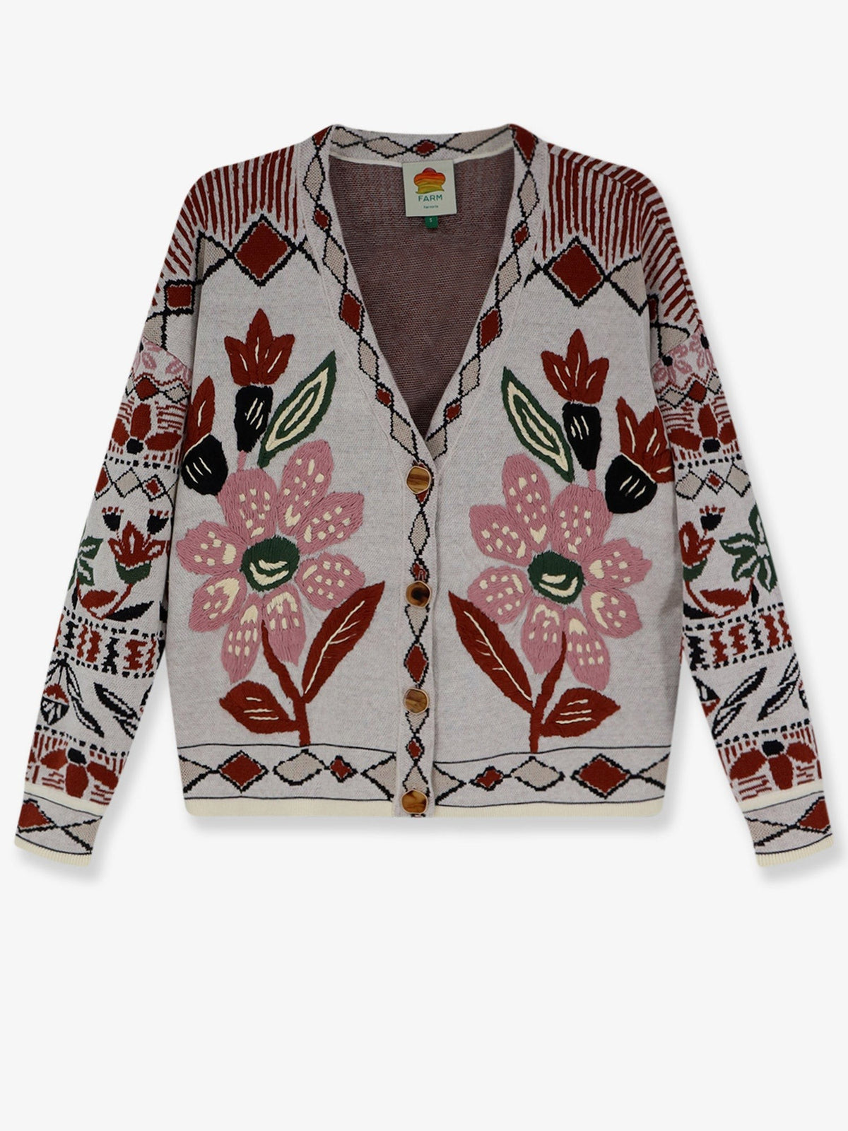 Cardigan with Multicolor embroidery