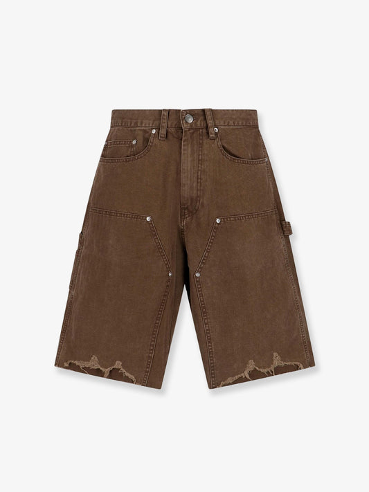 Cargo cotton bermuda shorts with distressed effect
