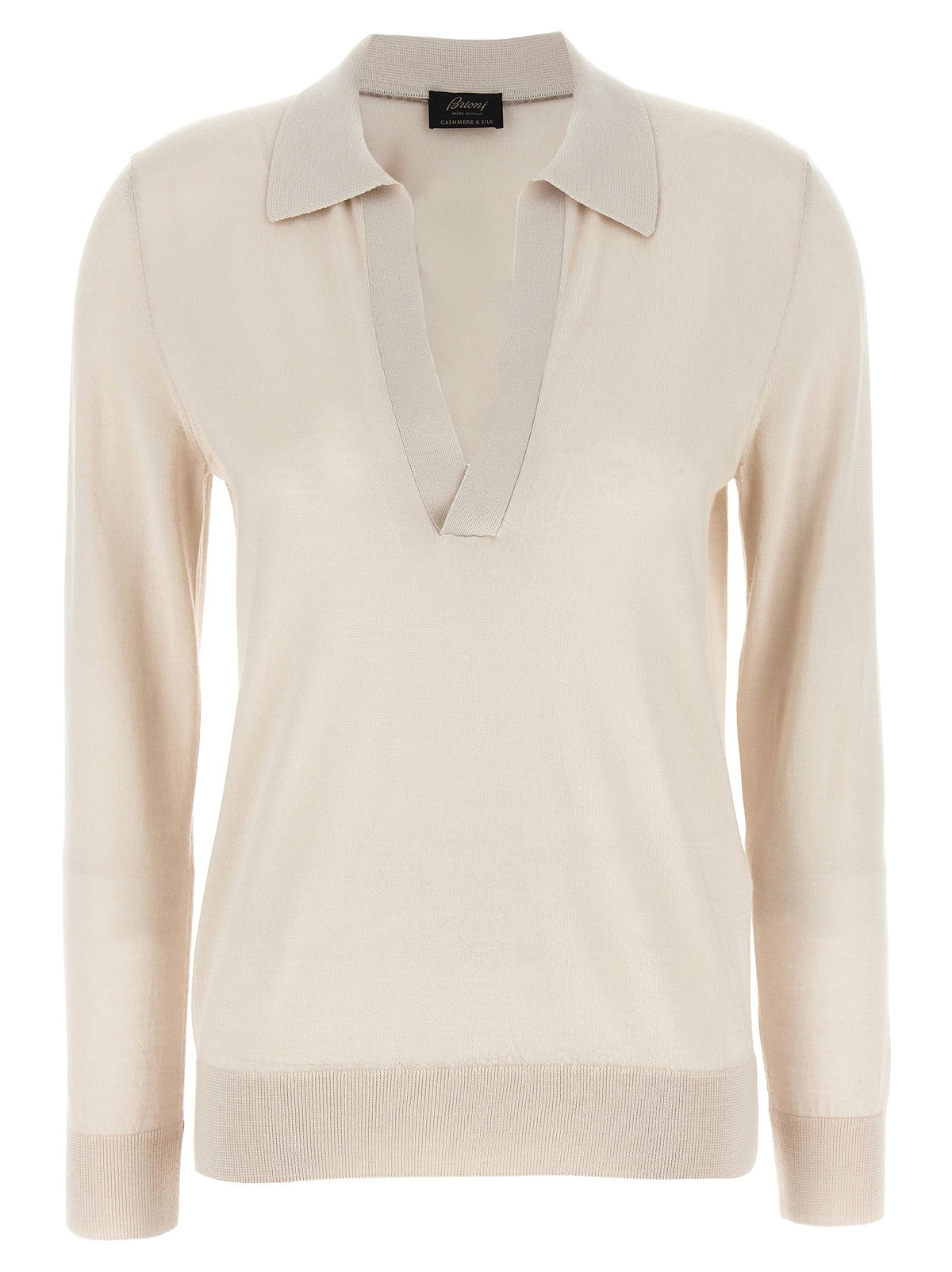 Cashmere and silk polo shirt