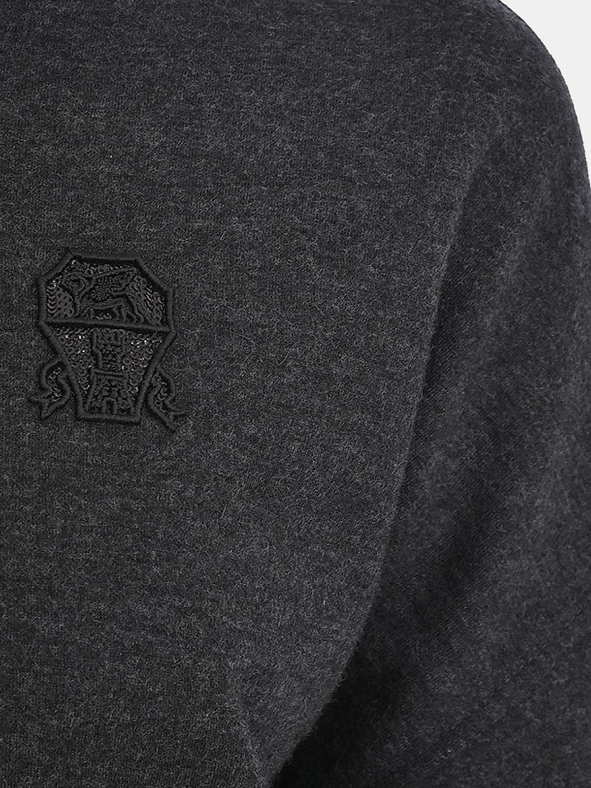 Cashmere interlock bomber jacket with logo