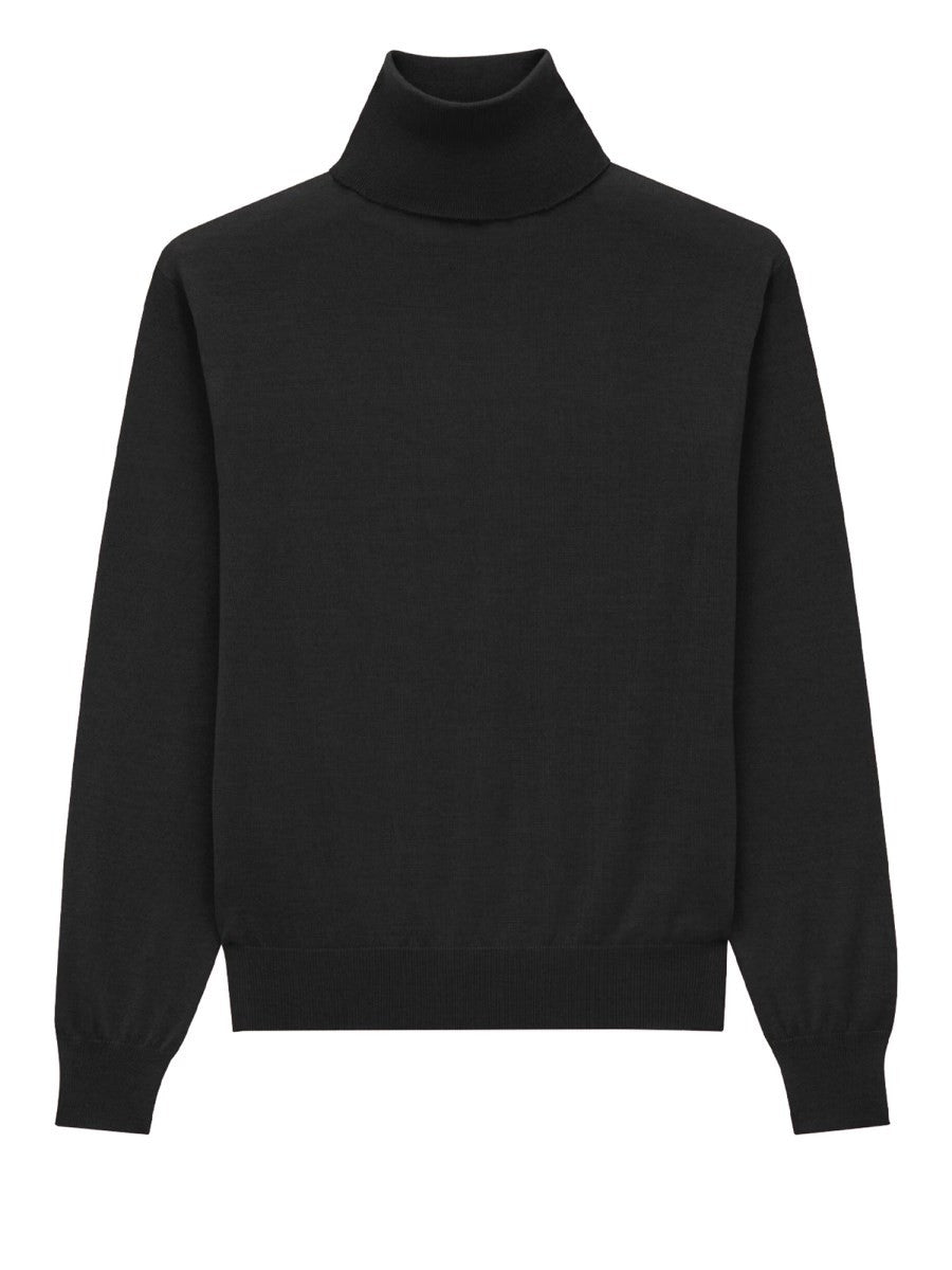 CASHMERE, WOOL AND SILK TURTLENECK PULLOVER