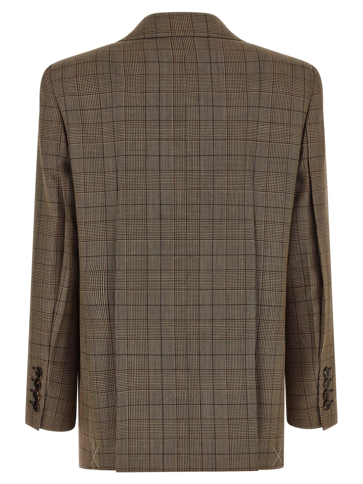 Check double-breasted blazer