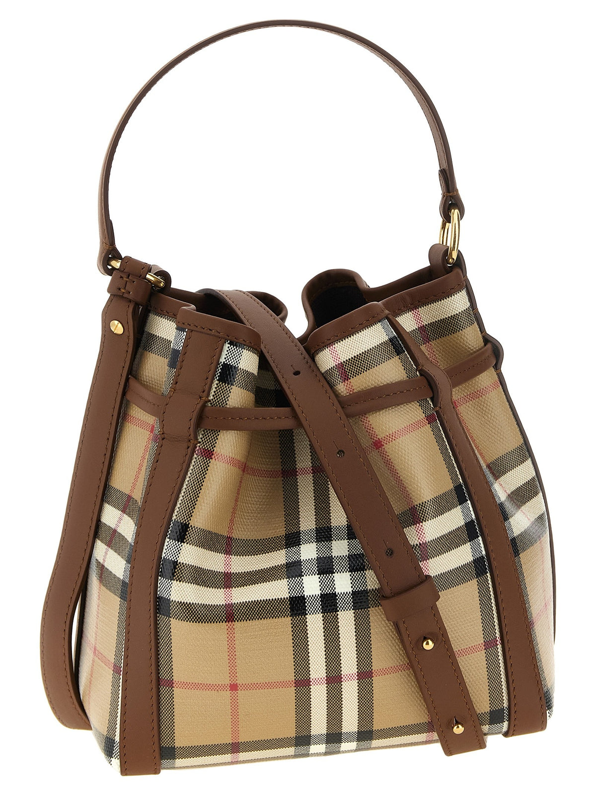 Check mini bucket bag