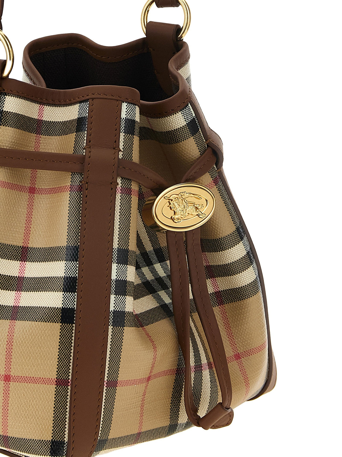 Check mini bucket bag