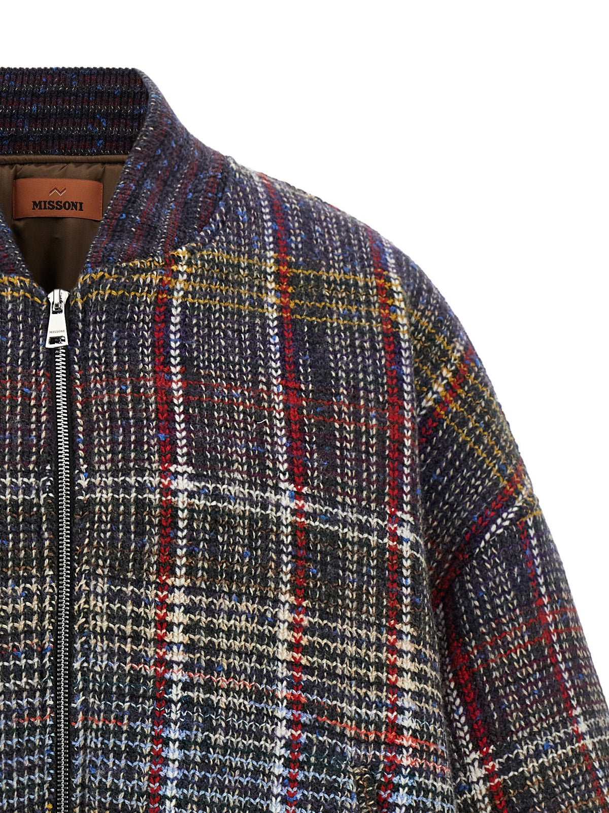 Check pattern bomber jacket