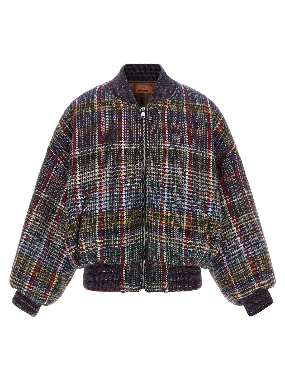 Check pattern bomber jacket