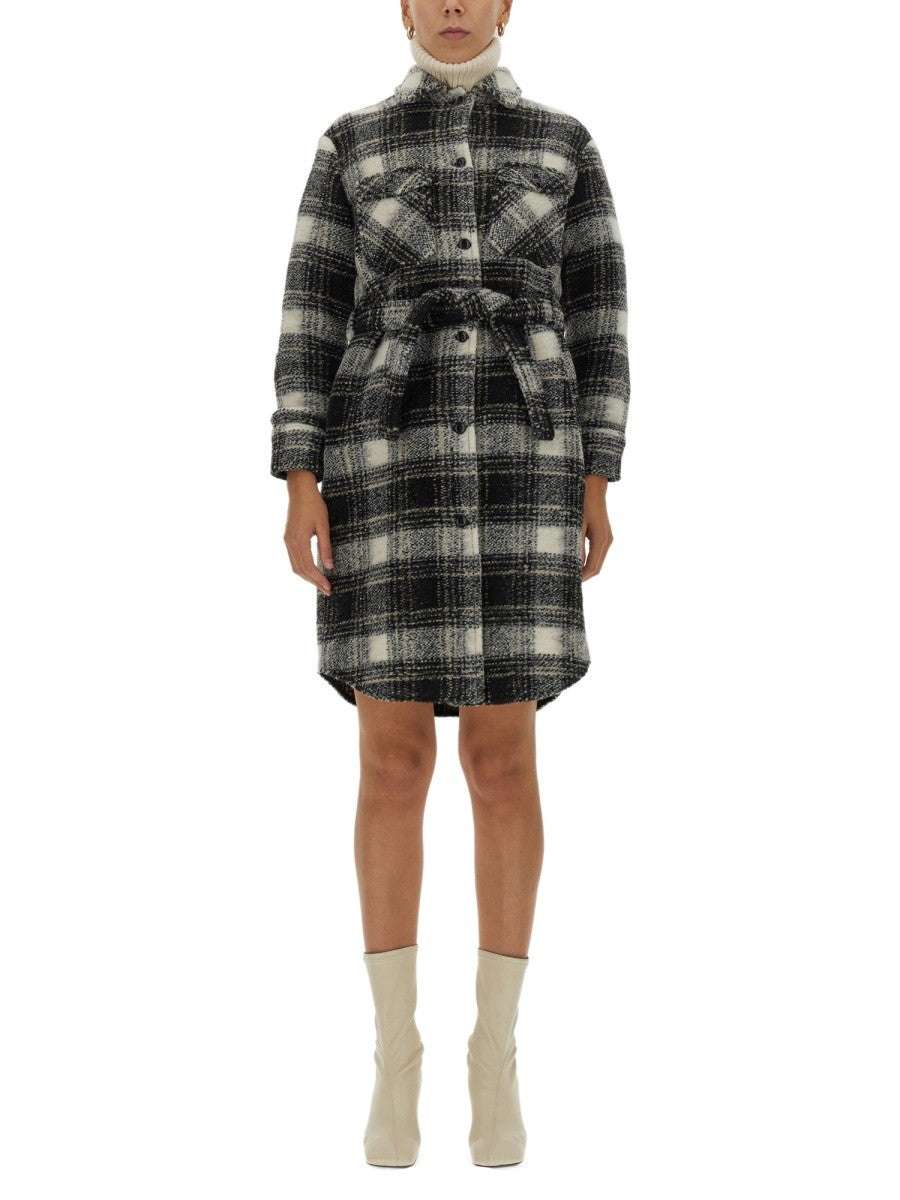 CHECK PRINT COAT
