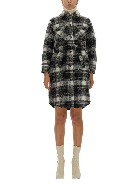CHECK PRINT COAT