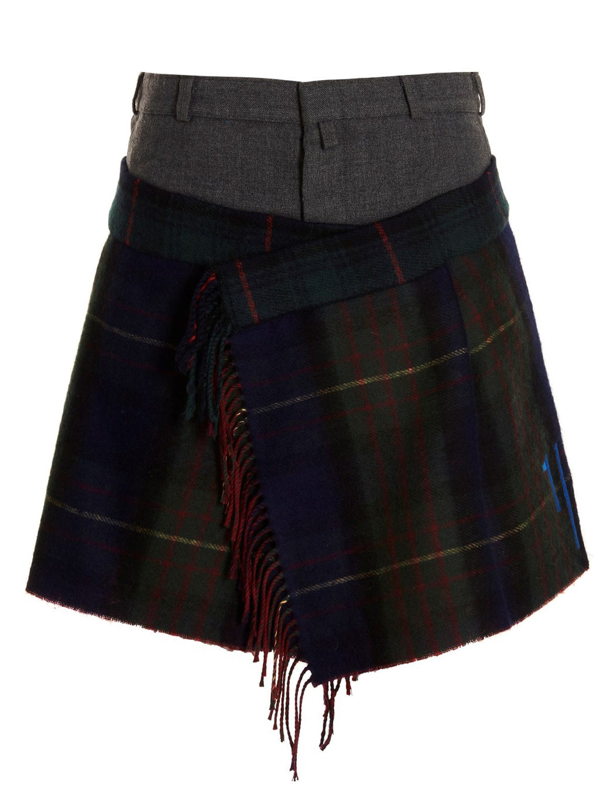 'Check Scarf Reworked' skirt