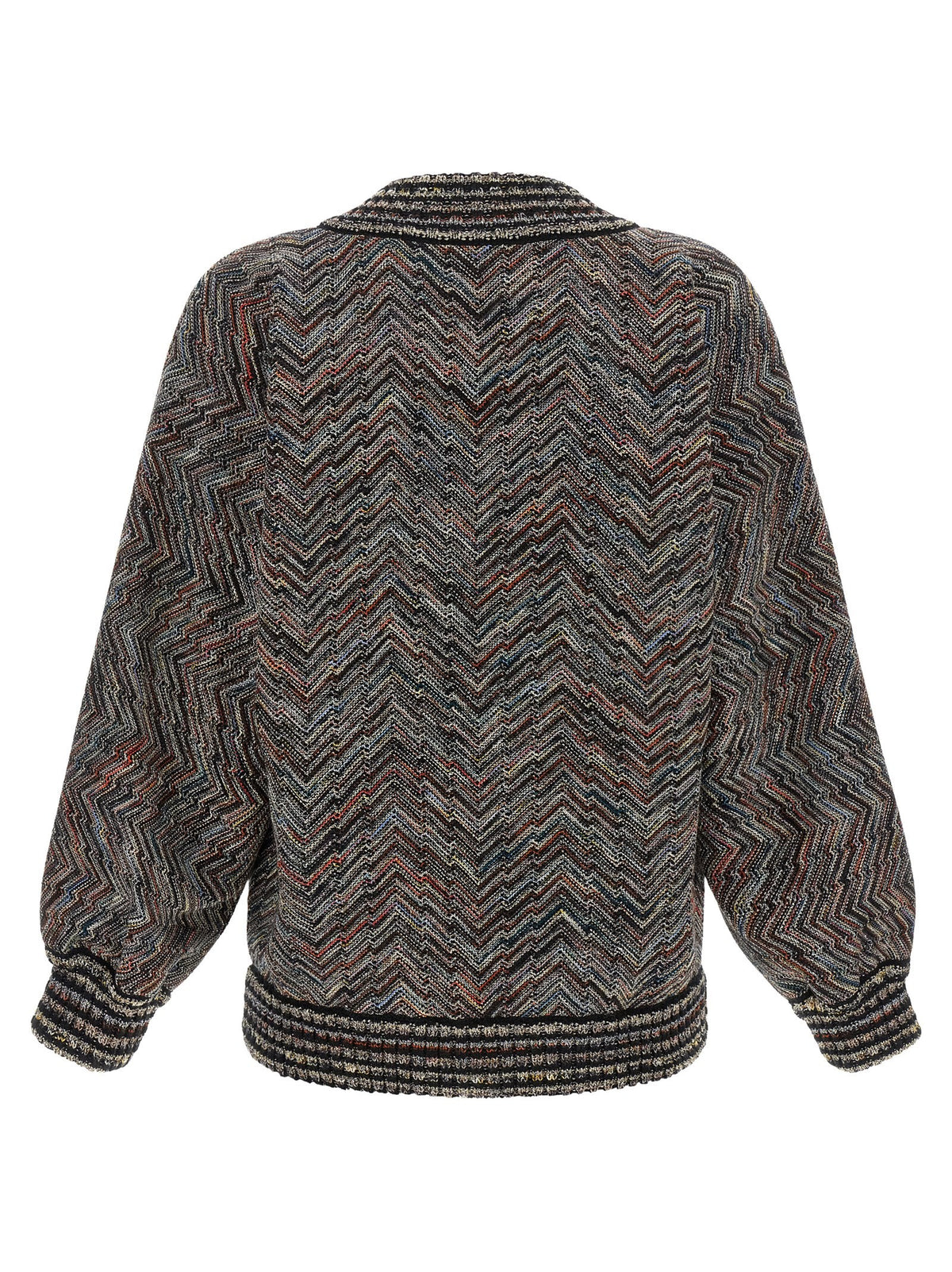 Chevron knit bomber jacket