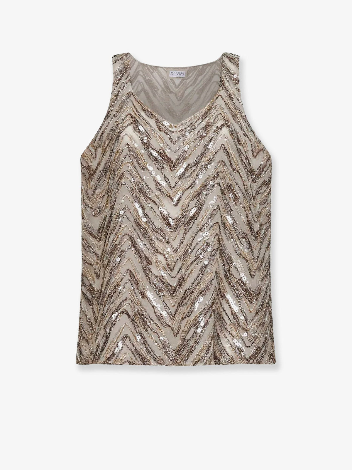 Chevron Sequin Top