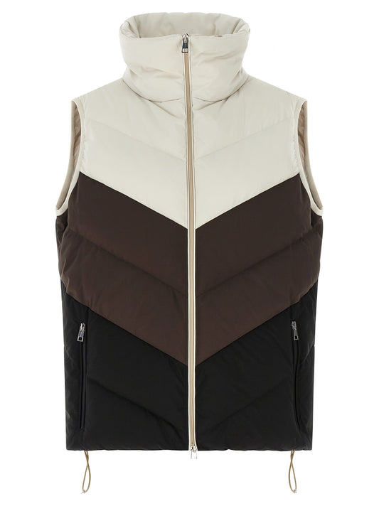 Chevron stitching padded vest