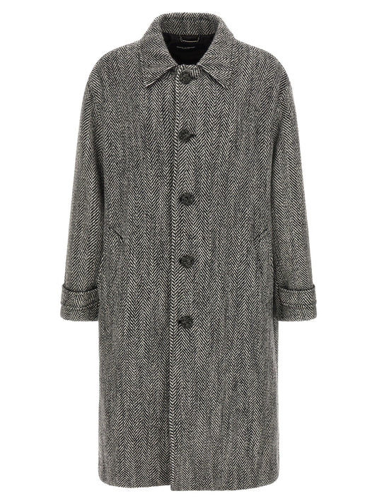 'Chevron' Wool coat
