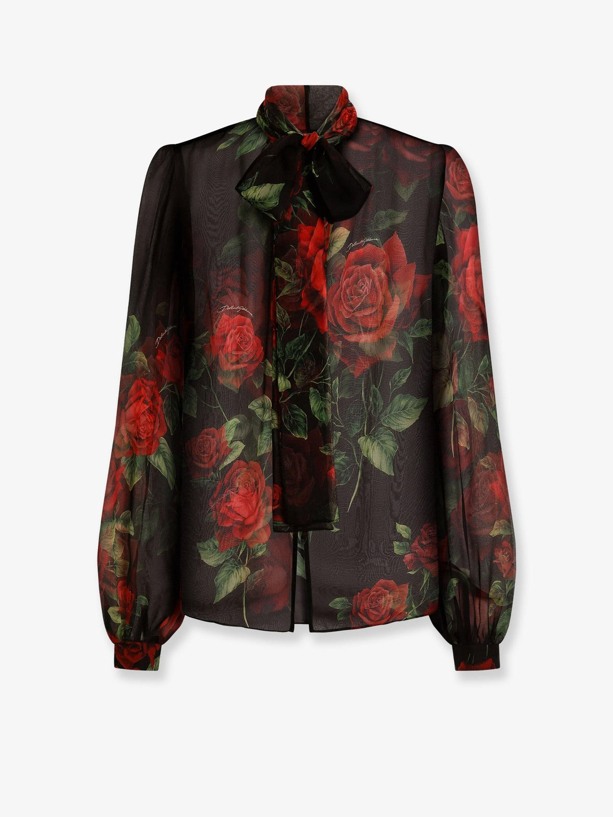 Chiffon shirt with rose print