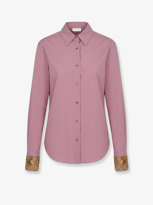 Chloris cotton shirt with embroiders cuffs