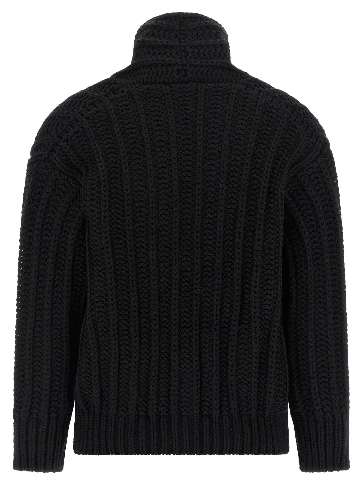 Coarse wool cardigan
