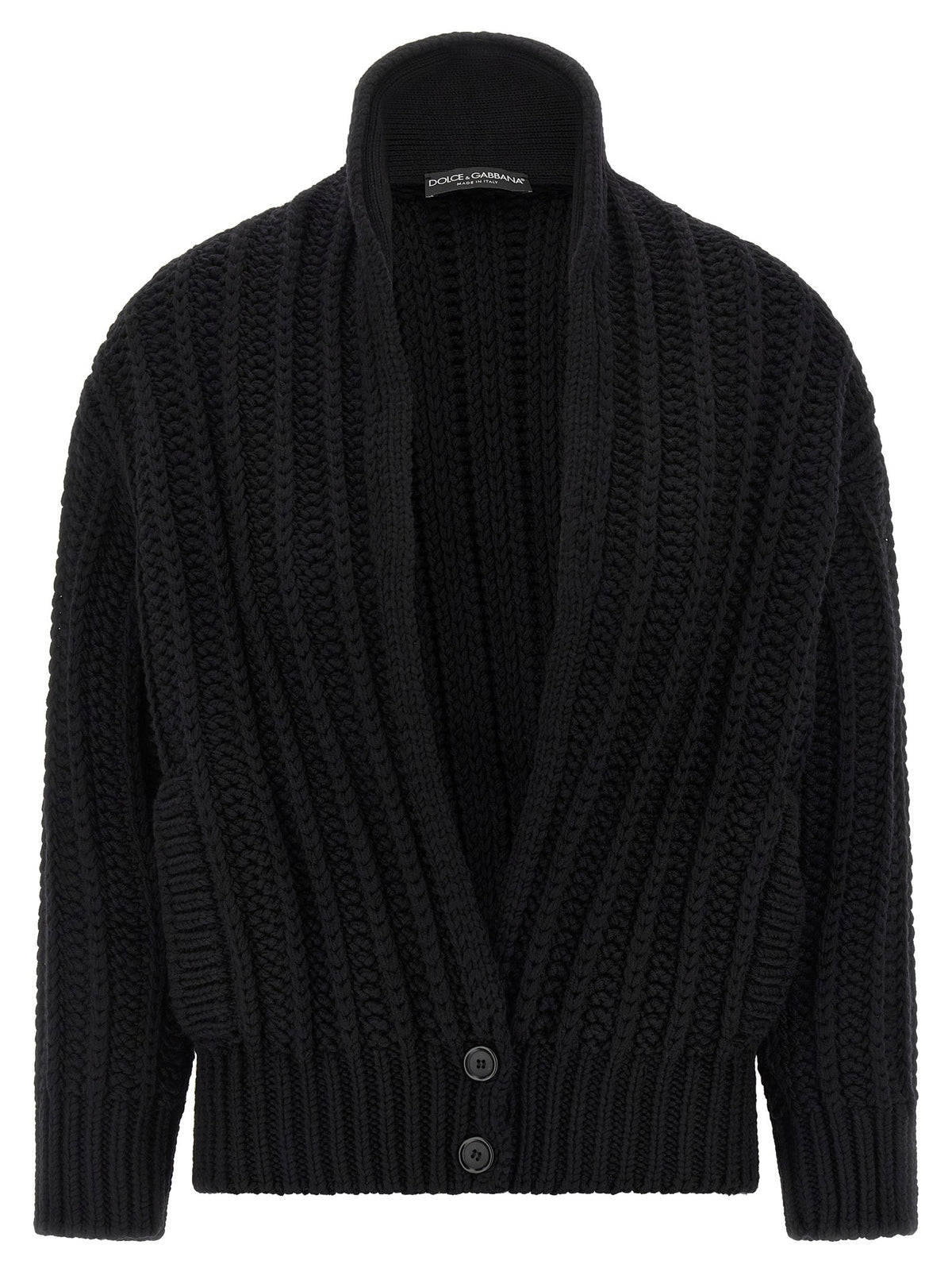 Coarse wool cardigan