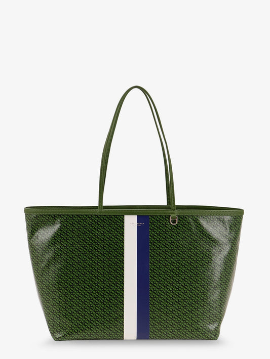 حقيبة كتف The Racer Tote من الكانفاس المطلي مع شعار بالكامل