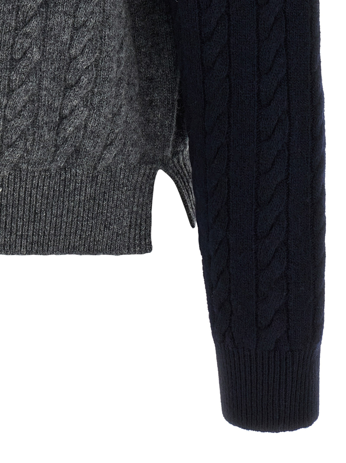 Color block braid sweater