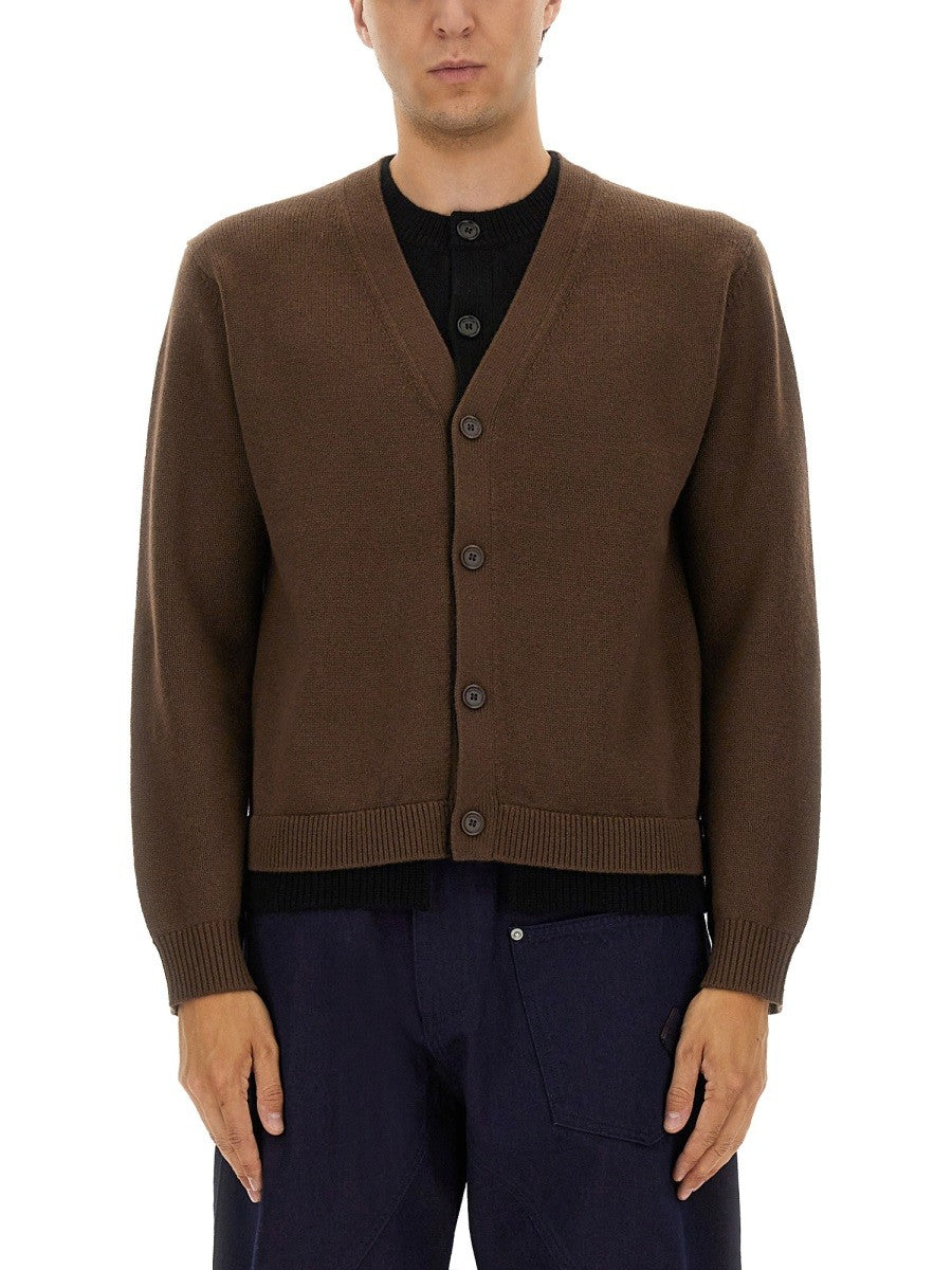 CONTRASTING LAYERED CARDIGAN
