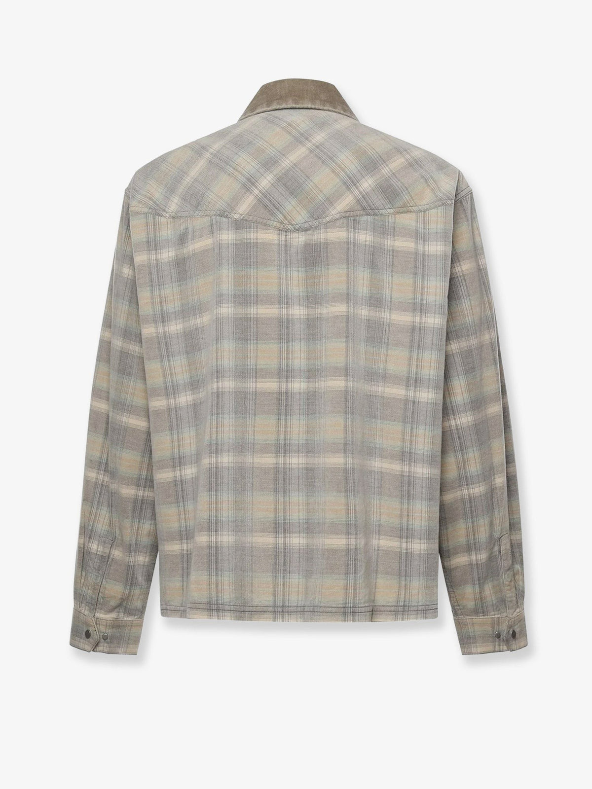 Corduroy shirt with check motif