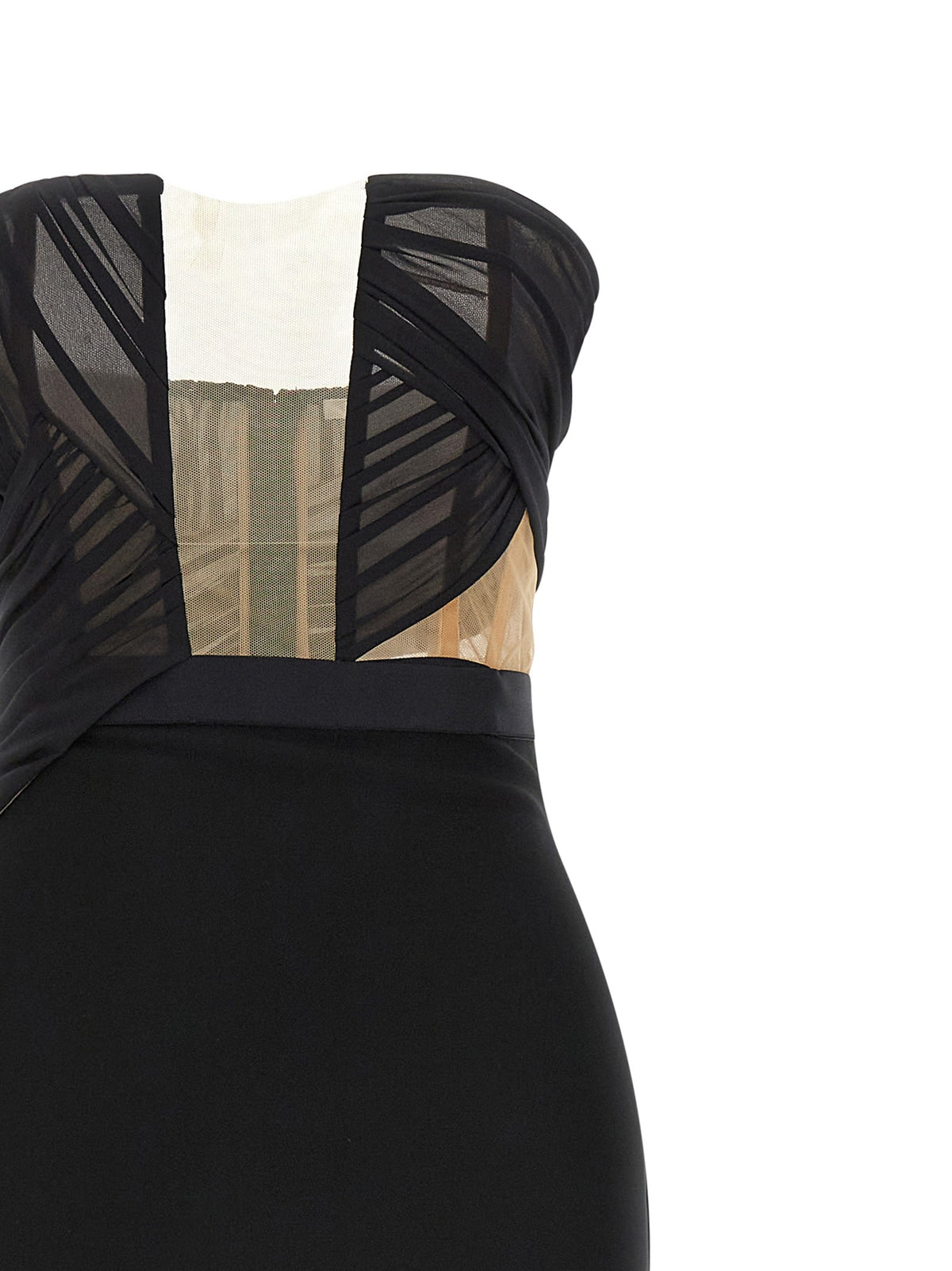 'Corsetted Draped Maxi' dress
