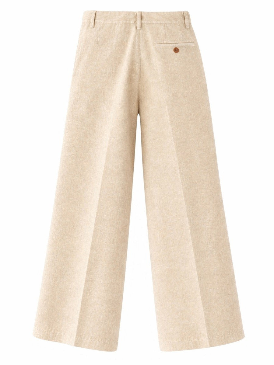 COTTON AND LINEN TAILORED PANTS