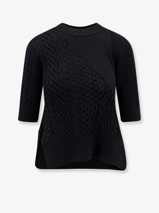 Cotton blend asymmetrical sweater