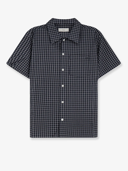 Cotton blend shirt with check pattern