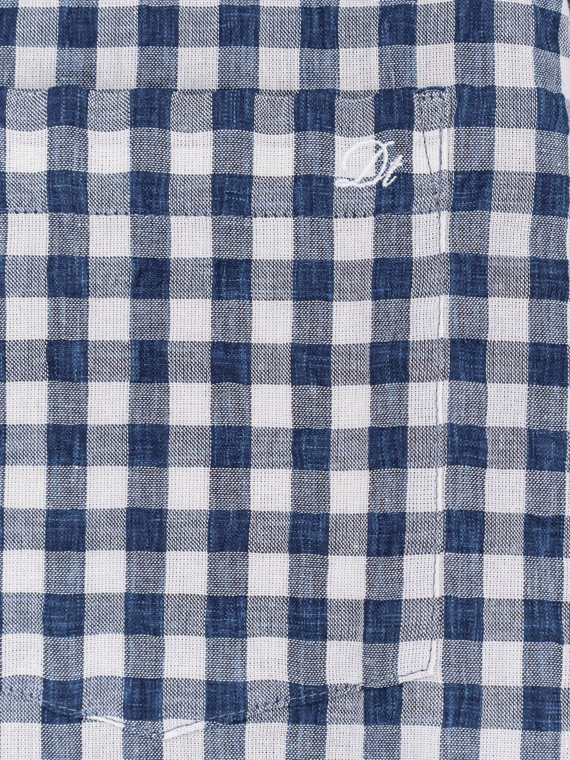 Cotton blend shirt with check pattern
