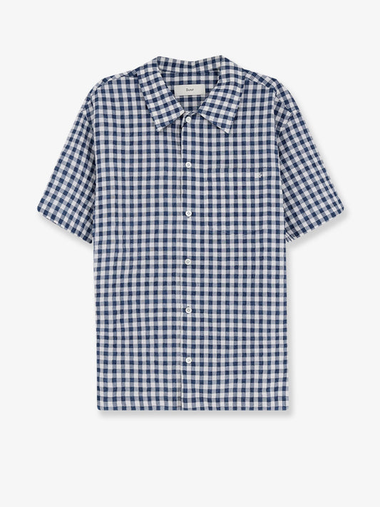Cotton blend shirt with check pattern
