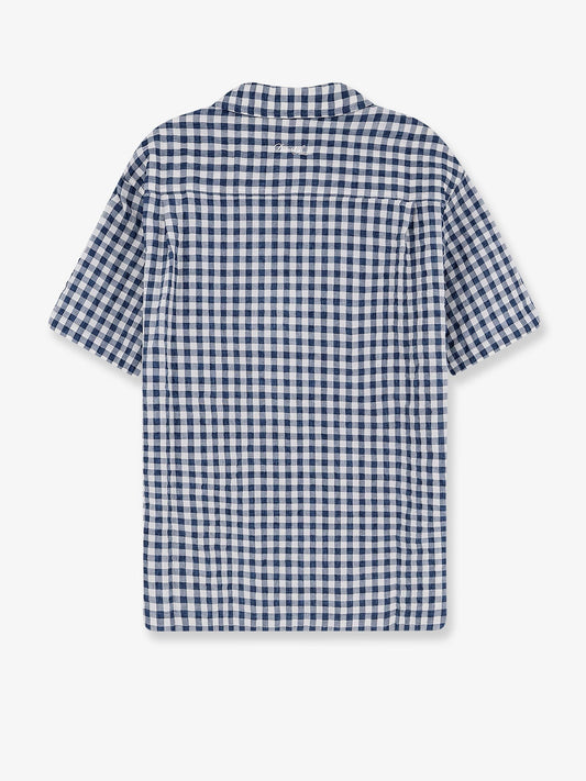 Cotton blend shirt with check pattern