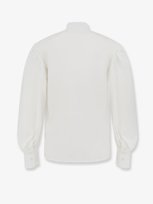 Cotton blend shirt with padded shoulders