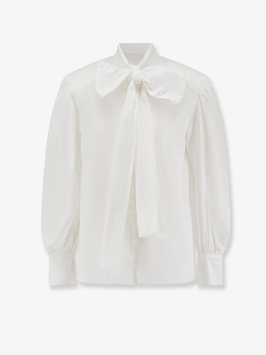Cotton blend shirt with padded shoulders