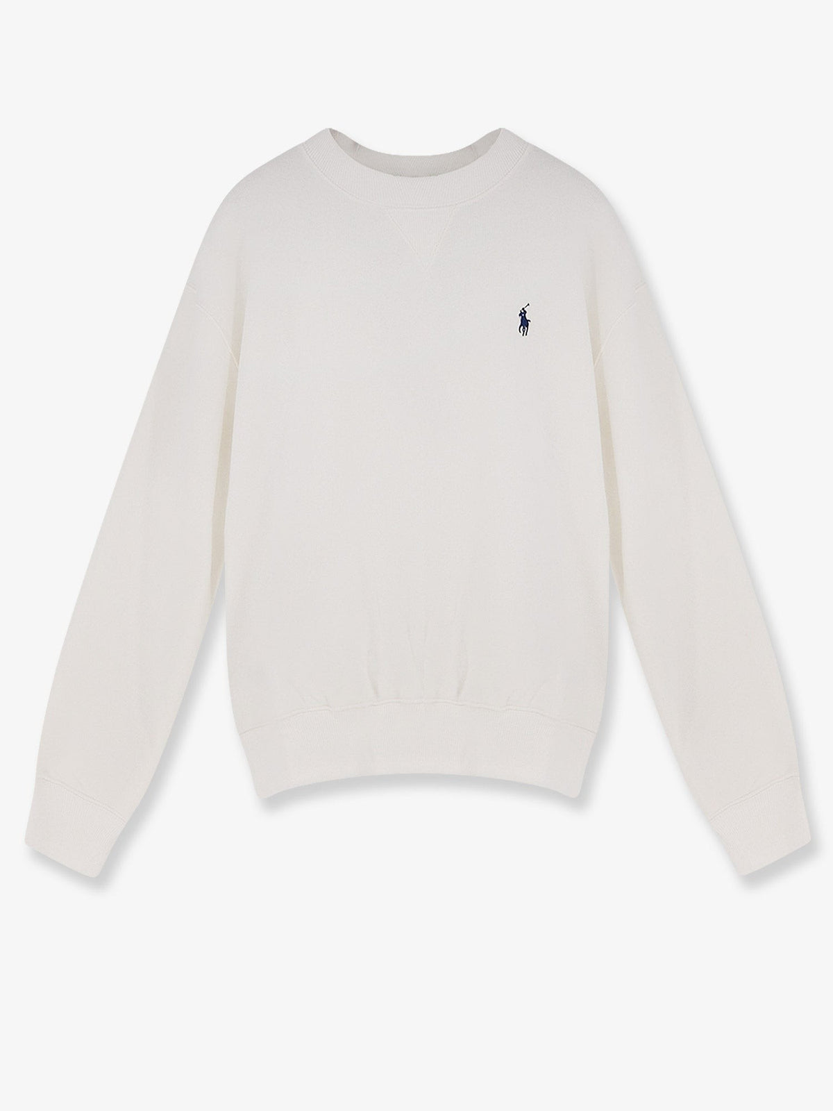 Cotton blend sweater with embroidered logo on the front
