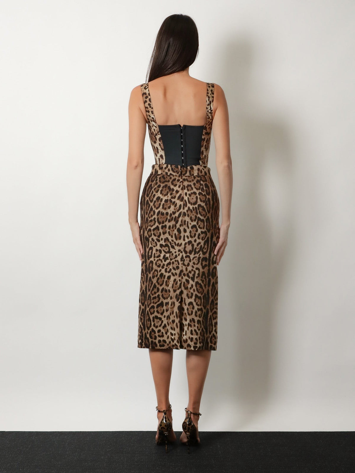 Cotton blend top with animal print
