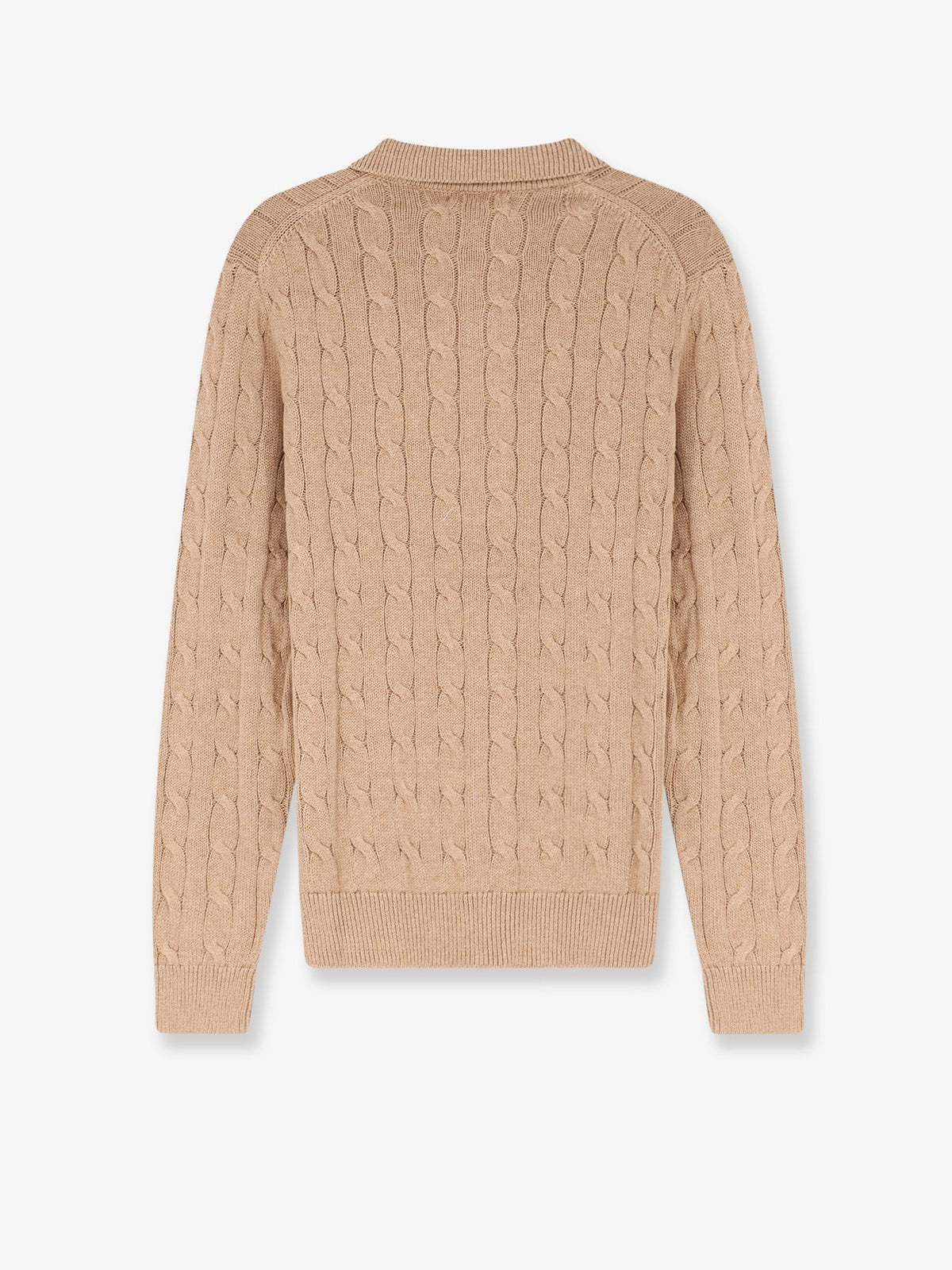 Cotton cardigan with braided knit
