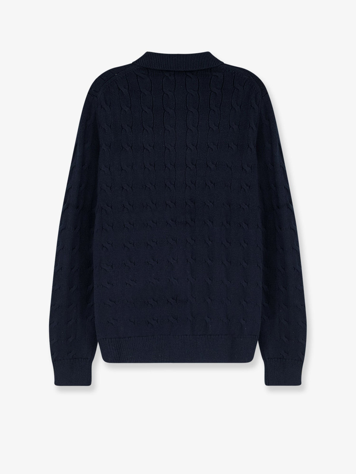 Cotton cardigan with braided knit