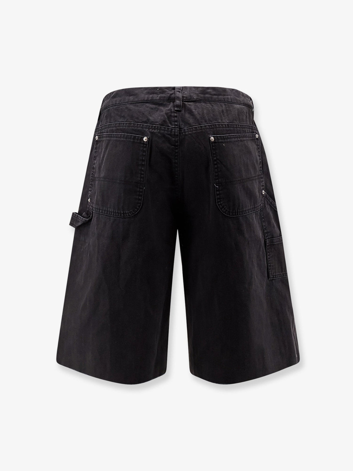 Cotton cargo bermuda shorts with distressed effect