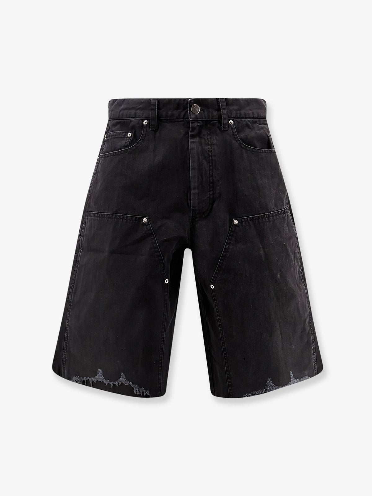 Cotton cargo bermuda shorts with distressed effect
