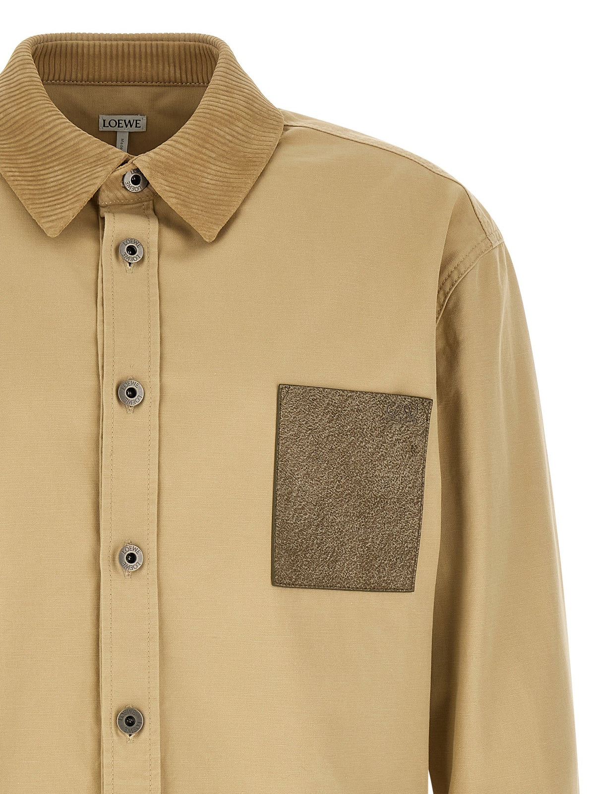 Cotton overshirt with tschino