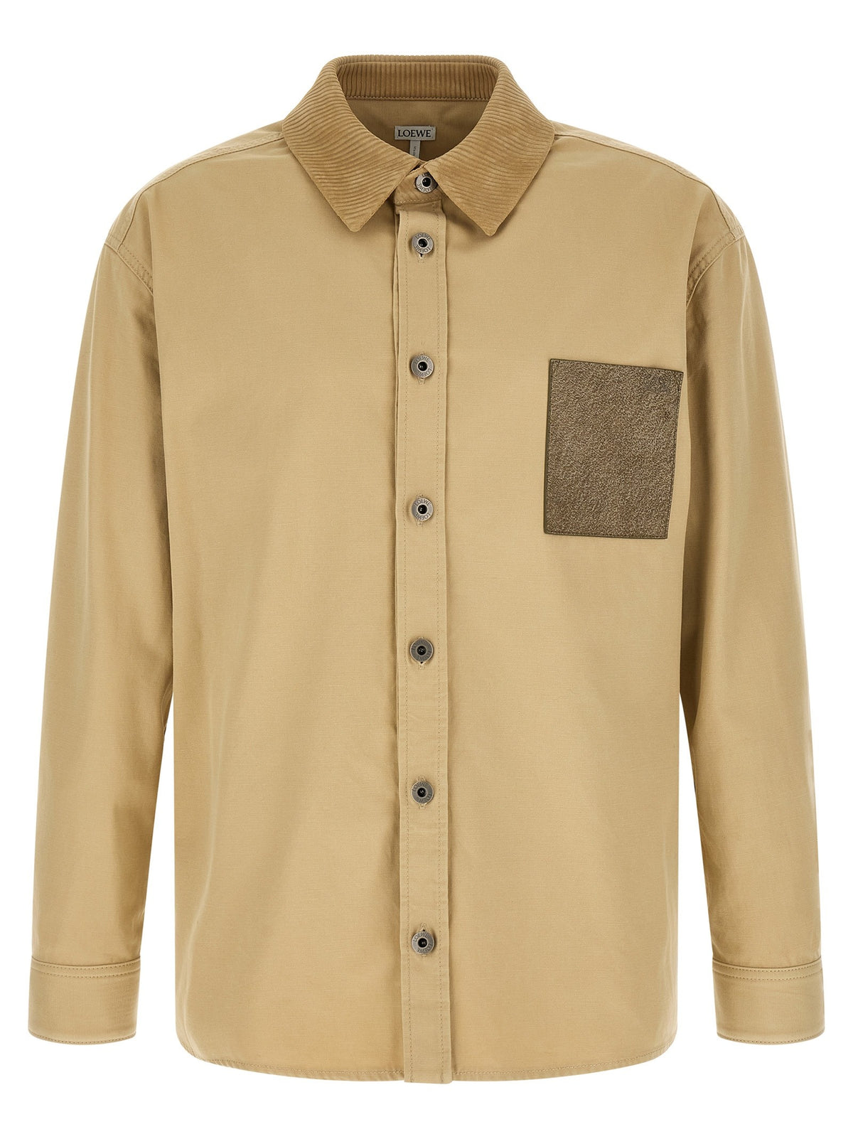 Cotton overshirt with tschino