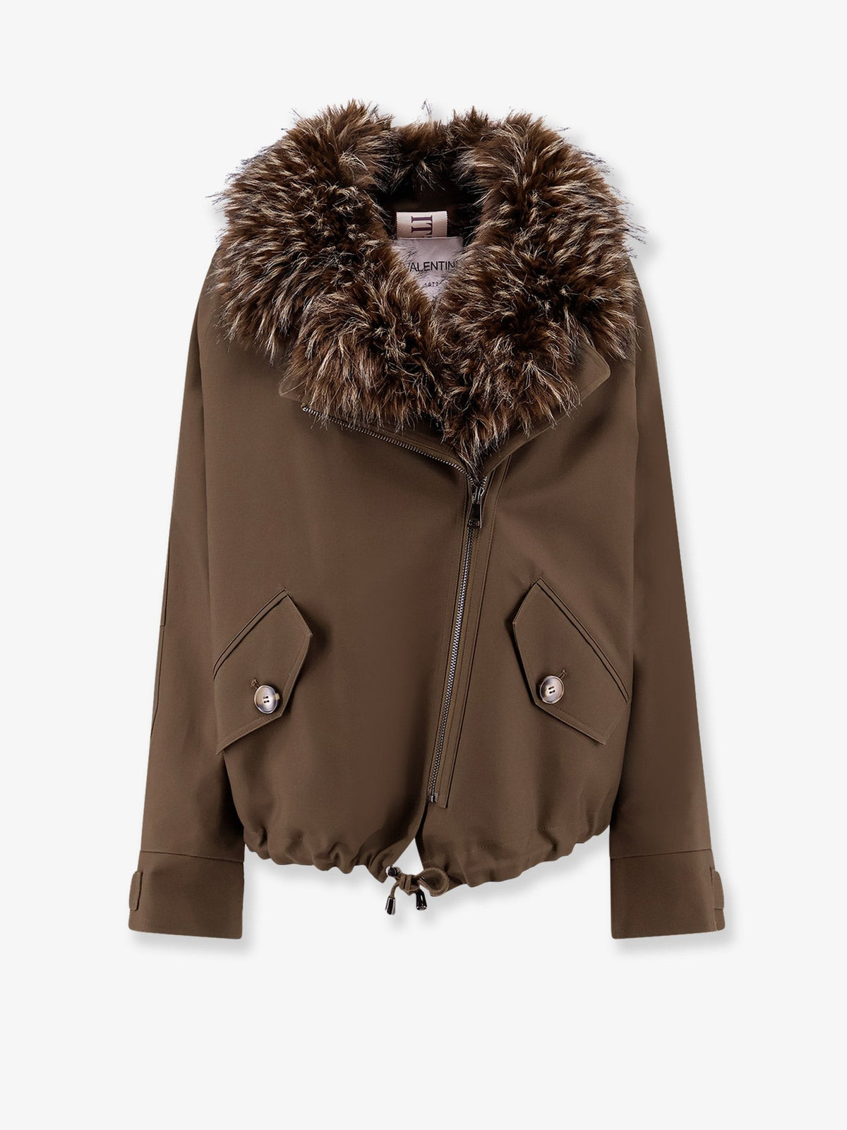 Cotton parka with faux fur lining