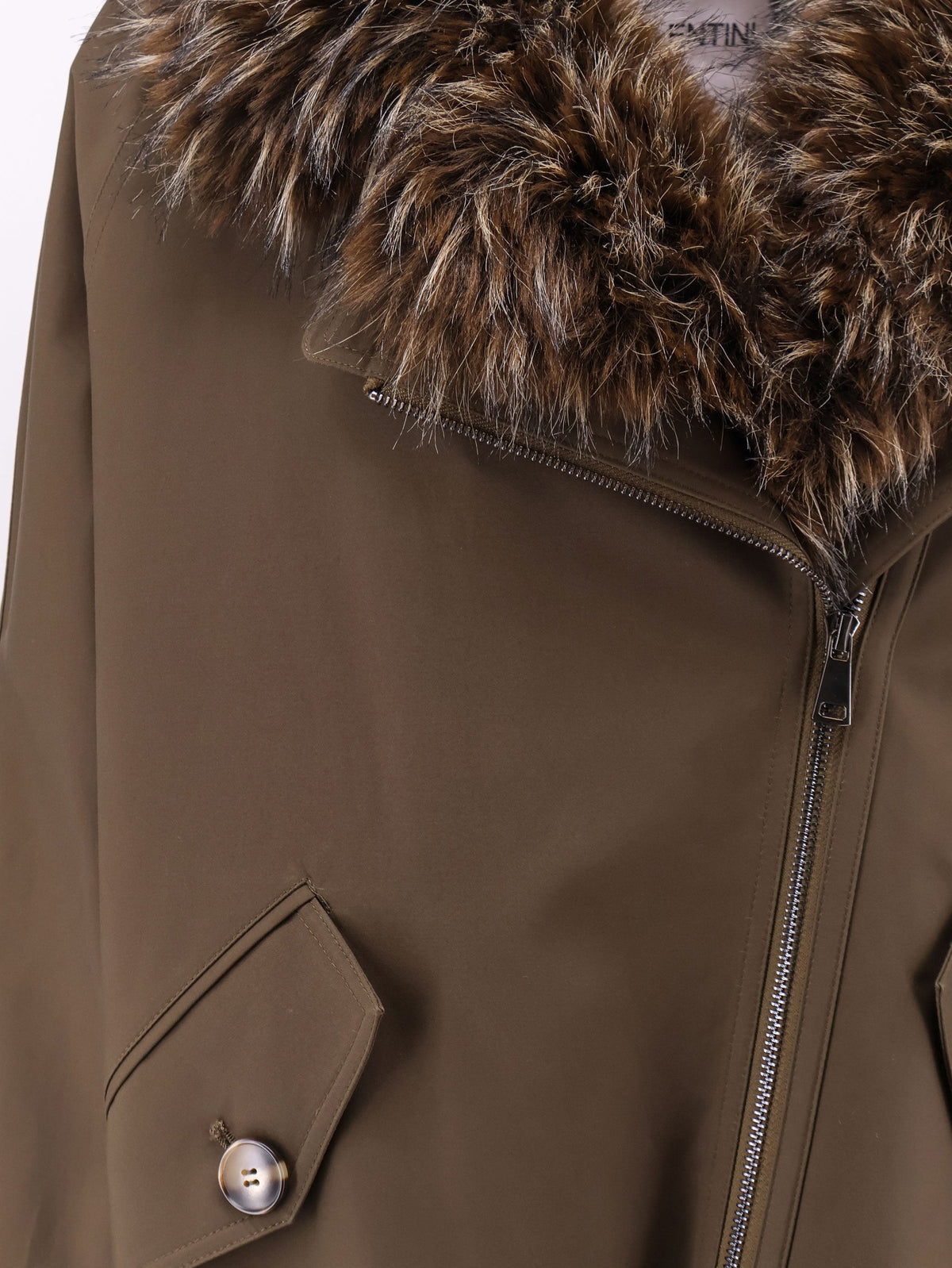 Cotton parka with faux fur lining