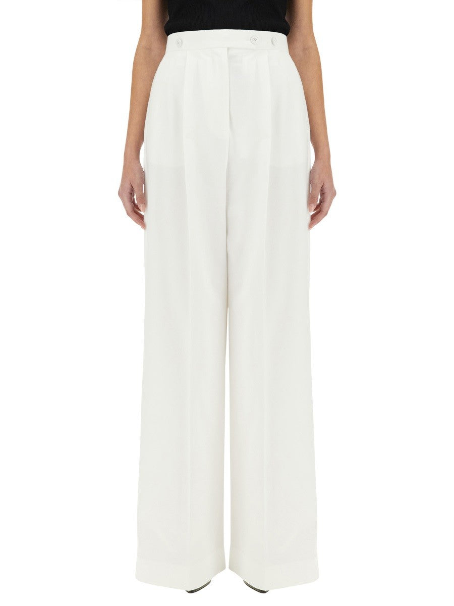 COTTON PLEATED PANTS