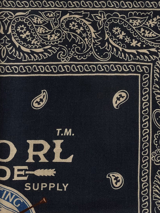Cotton scarf with paisley print