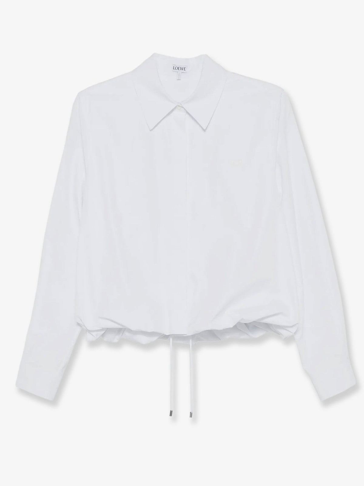 Cotton shirt with adjustable drawstring